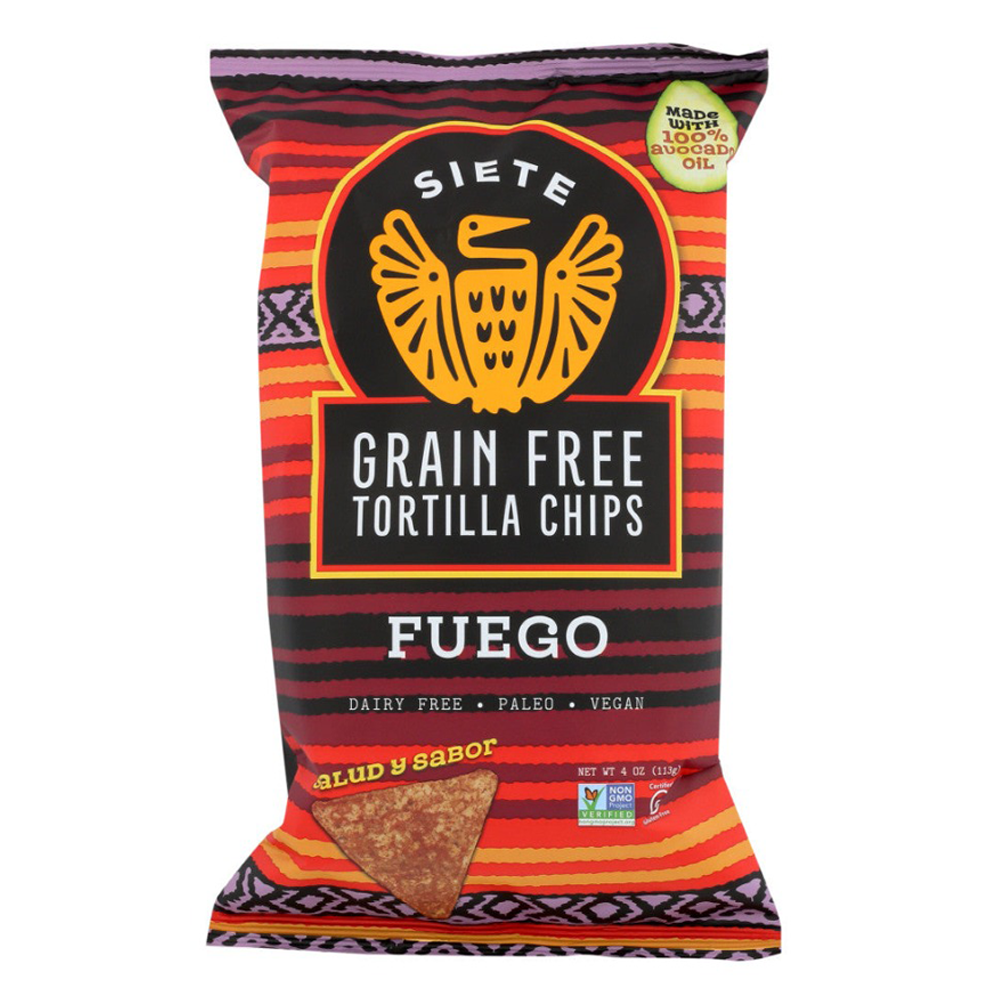 Siete Grain-Free Tortilla Chips - Fuego, 4oz (6-Pack)