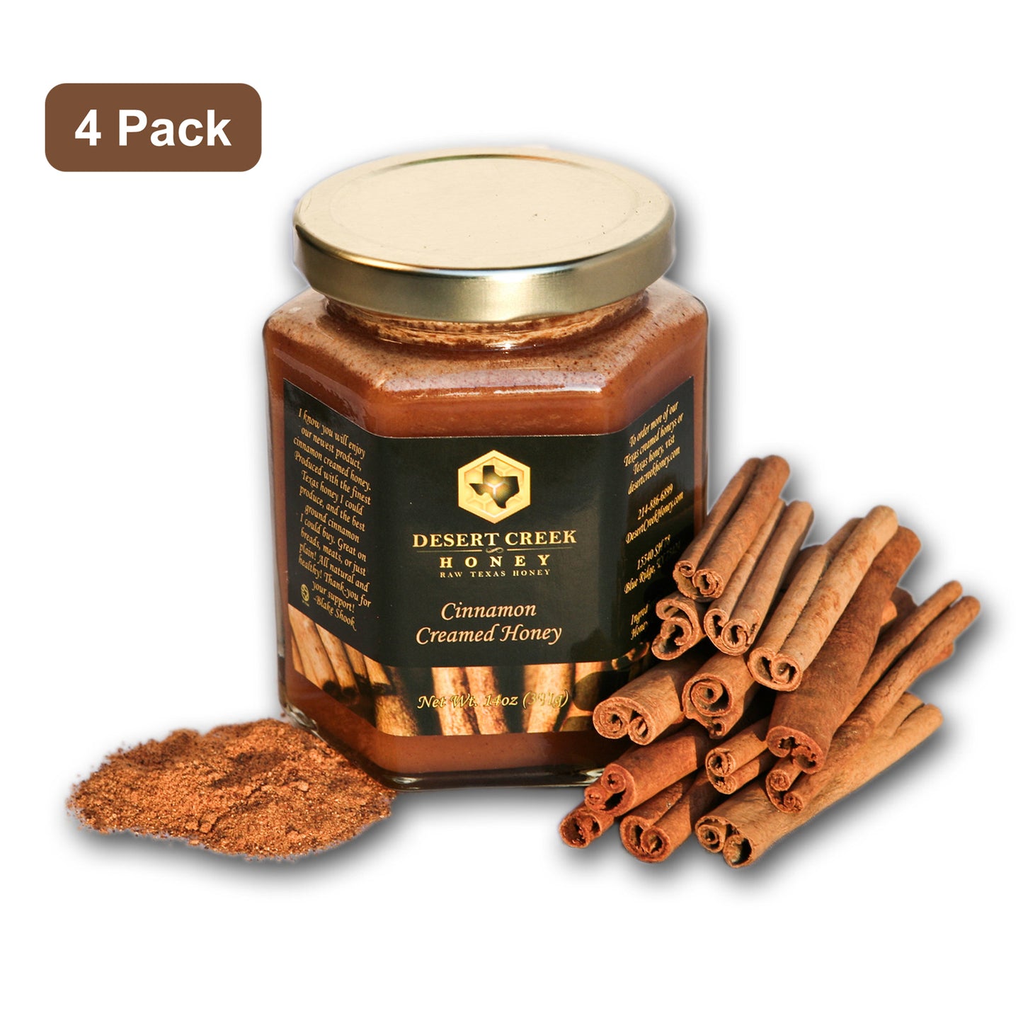 Desert Creek Texas Raw Cinnamon Creamed Honey