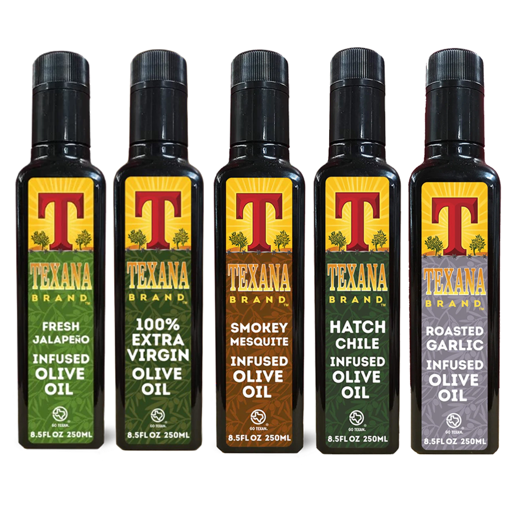 Texas Infused Olive Oil Gift Set by Texana Brand, 250ML (8.5 FL oz)