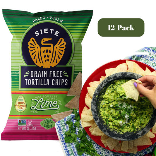 Siete Grain-Free Tortilla Chips, Lime, 5oz (12-pack)