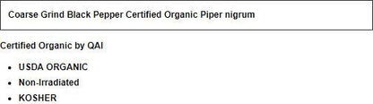 Frontier Co-op Organic Black Pepper (Coarse Grind), 1 lb.