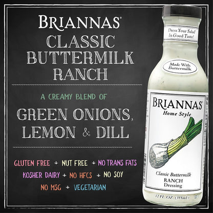 Brianna's Homestyle Buttermilk Ranch Dressing, 12 oz (6-pack)
