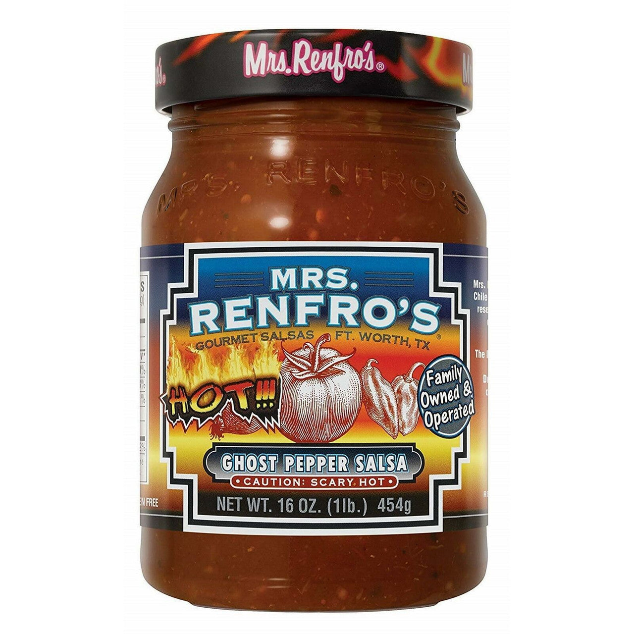 Mrs. Renfro's Ghost Pepper Salsa, 16 oz (6 Jars)