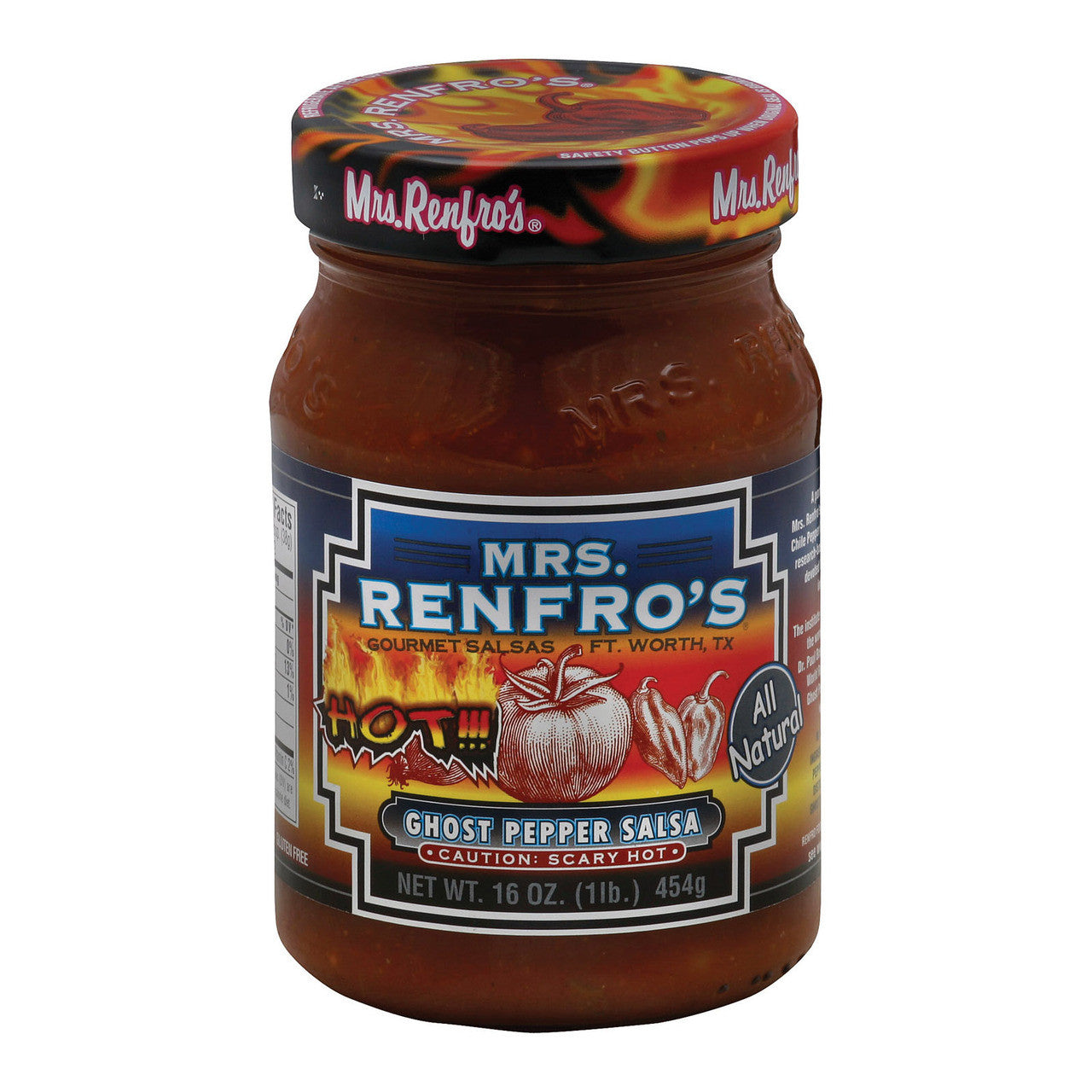 Mrs. Renfro's Ghost Pepper Salsa, 16 oz (6 Jars)