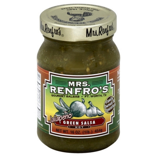 Mrs. Renfro's Green Hot Jalapeno Salsa, 16 oz (6 jars)