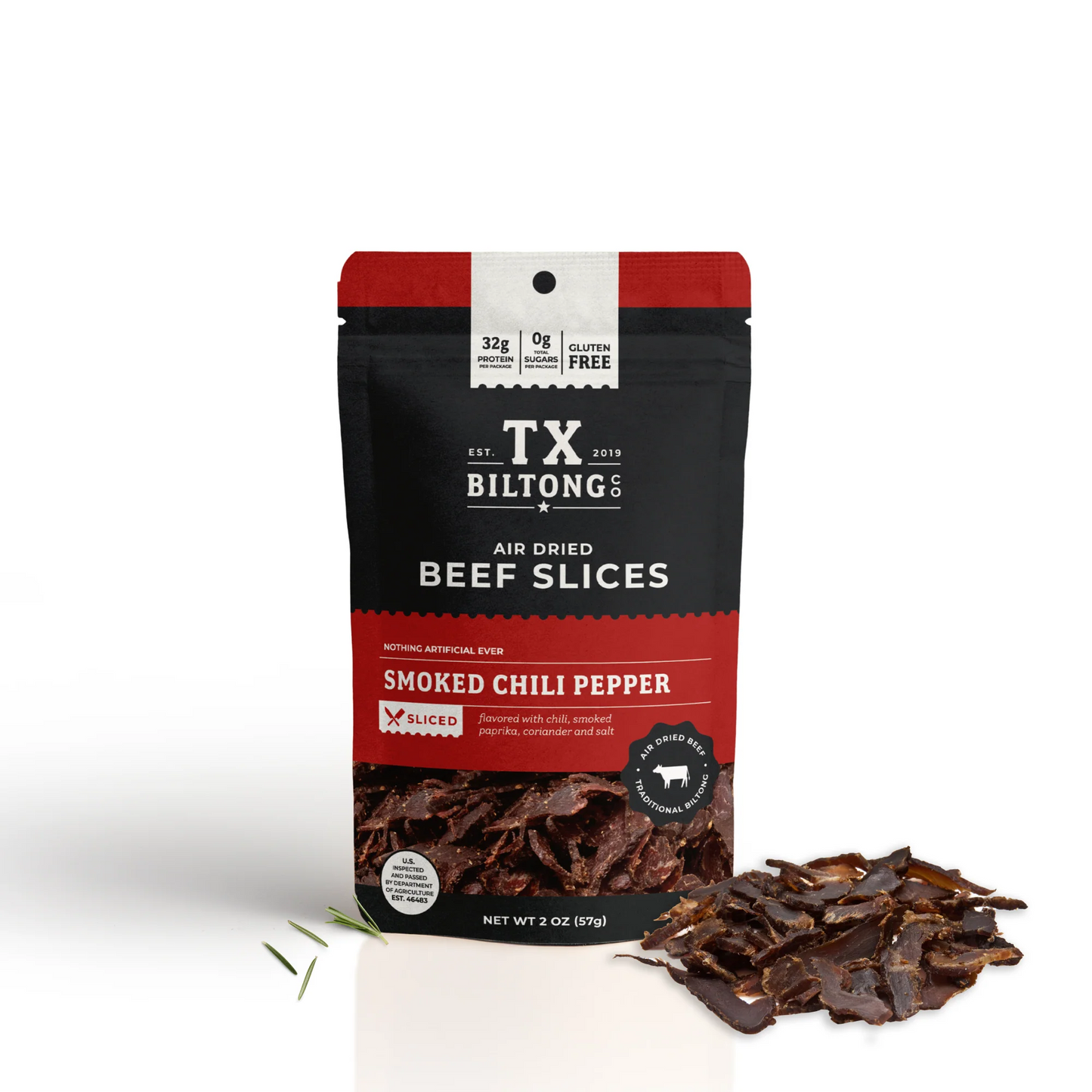 Texas Biltong Beef Slices Jerky - Smoked Chili Pepper