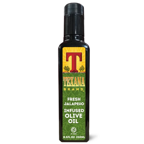 Texana Brand Fresh Jalapeno Infused Olive Oil, 250ML (8.5FL OZ), 250ML