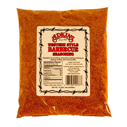 Adkins Western Style Barbecue Seasoning for Beef, Pork, Poultry