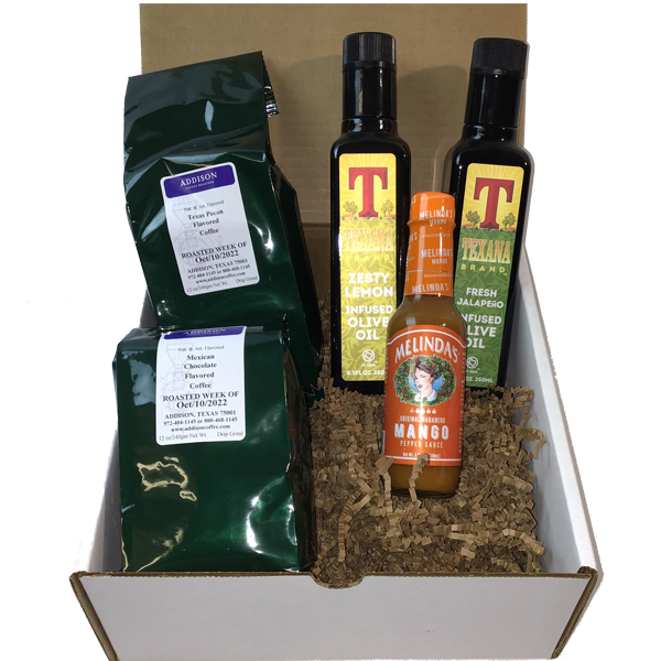 Texas Food Gift Sets -- Hot Sauce, Texas Pecan Coffee, Jalapeno Olive oil, Texas Chili and More!