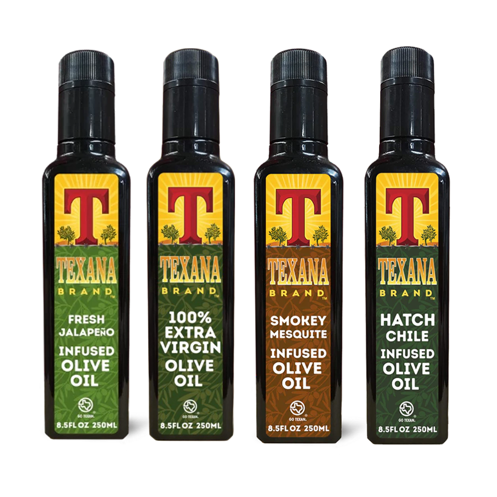 Texas Infused Olive Oil Gift Set by Texana Brand, 250ML (8.5 FL oz)