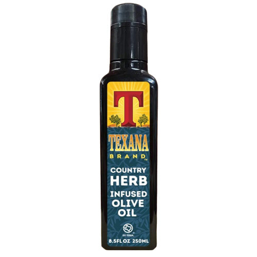 Herb-Infused Texas Olive Oil, Texana Brand Country Herb Blend, 250ML (8.5 FL oz)