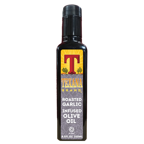 Texana Roasted Garlic Infused Texas Olive Oil, 250ML (8.5 FL oz)